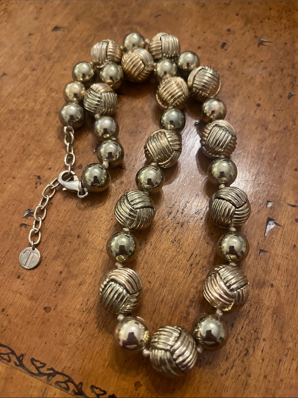 vintage Talbots gold-tone beaded necklace
